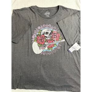 Live Outside The Limits Men’s 2XL Skull, Guitar, & Roses Graphic T-Shirt NWT